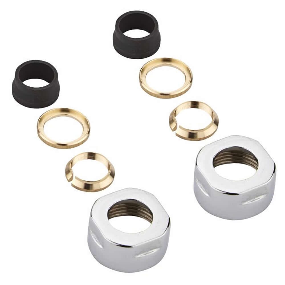 Paio di Valvole Manuali a Squadra con Adattatore per Radiatori e Scaldasalviette per Tubi in Rame 15mm