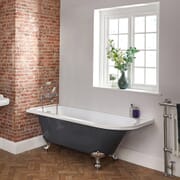 Vasca da Bagno Freestanding ad Angolo Tradizionale - Grigio Pietra - 1685mm x 750mm - Scelta di Piedini e Opzione Entrata Sinistra e Destra - Elton