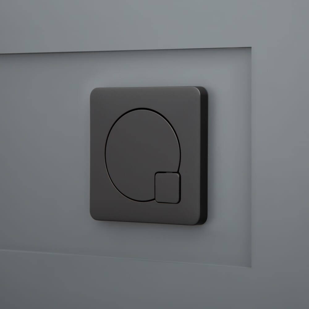 Placca di Comando WC Quadrata - Nera