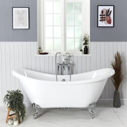 Vasca da Bagno Centro Stanza Classica in Acrilico 1750 x 730mm con Diversi Piedini Disponibili - Legend
