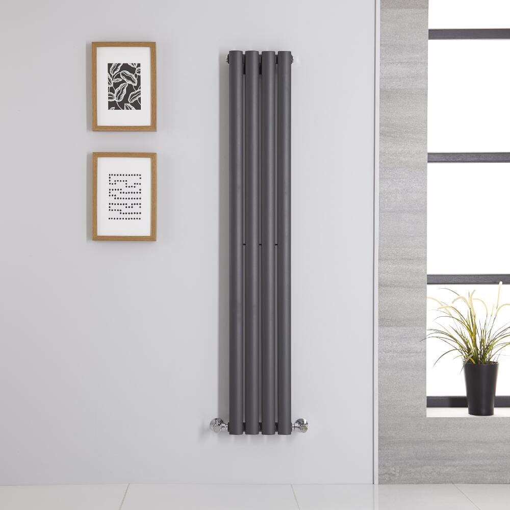 Radiatore di Design Verticale Antracite - 1400mm x 236mm - Pannello Singolo - Revive