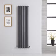 Radiatore di Design Verticale Antracite - 1400mm x 354mm - Pannello Doppio - Revive