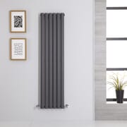 Radiatore di Design Verticale Antracite - 1400mm x 354mm - Pannello Singolo - Revive