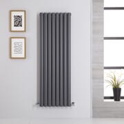 Radiatore di Design Verticale Antracite - 1400mm x 472mm - Pannello Doppio - Revive