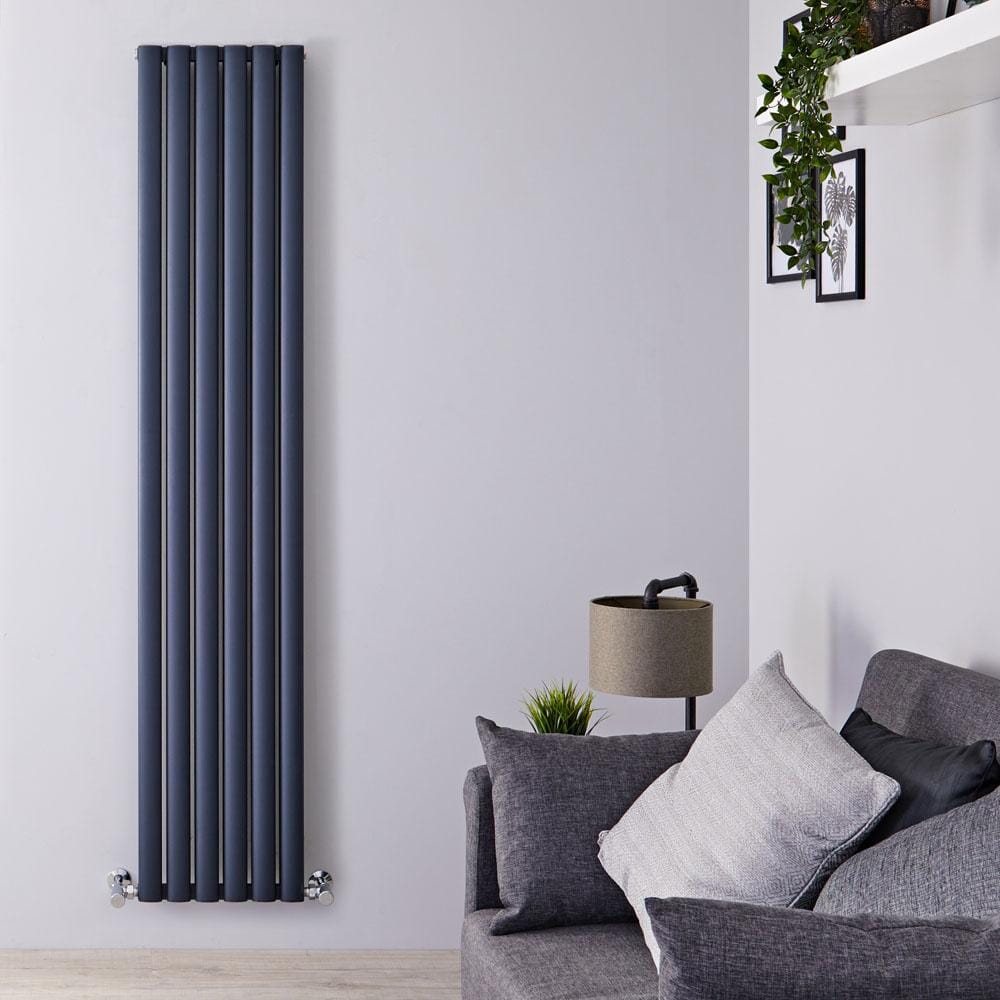 Hudson Reed Revive - Radiatore di Design in Alluminio Verticale (Pannello Doppio) 1800mm x 590mm - Antracite
