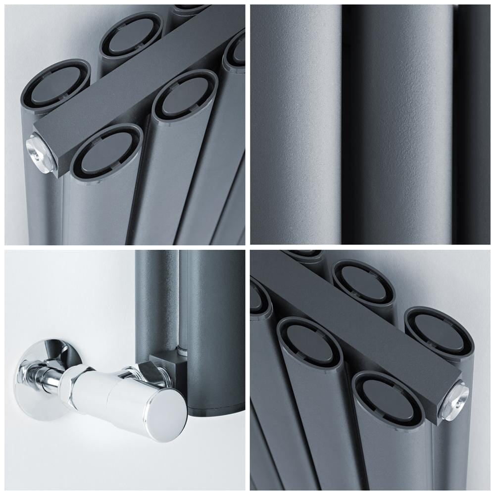 Hudson Reed Revive - Radiatore di Design in Alluminio Verticale (Pannello Doppio) 1800mm x 230mm - Antracite