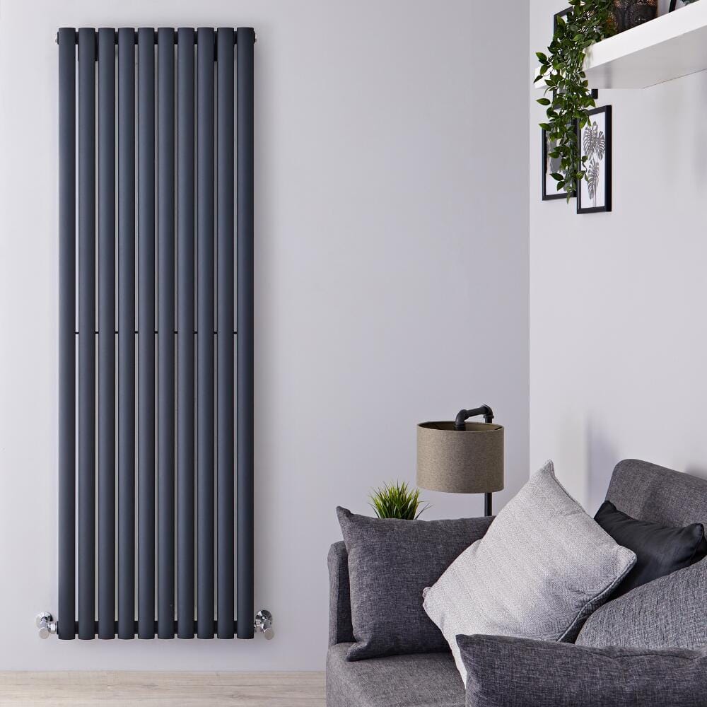 Hudson Reed Revive - Radiatore di Design in Alluminio Verticale (Pannello Doppio) 1800mm x 230mm - Antracite