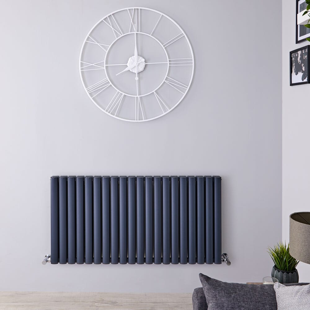 Radiatore di Design Orizzontale Moderno - Pannello Doppio - Antracite - 600mm x 1190mm - Revive Air