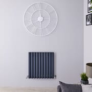 Radiatore di Design Orizzontale Moderno - Pannello Doppio - Antracite - 600mm x 590mm - Revive Air