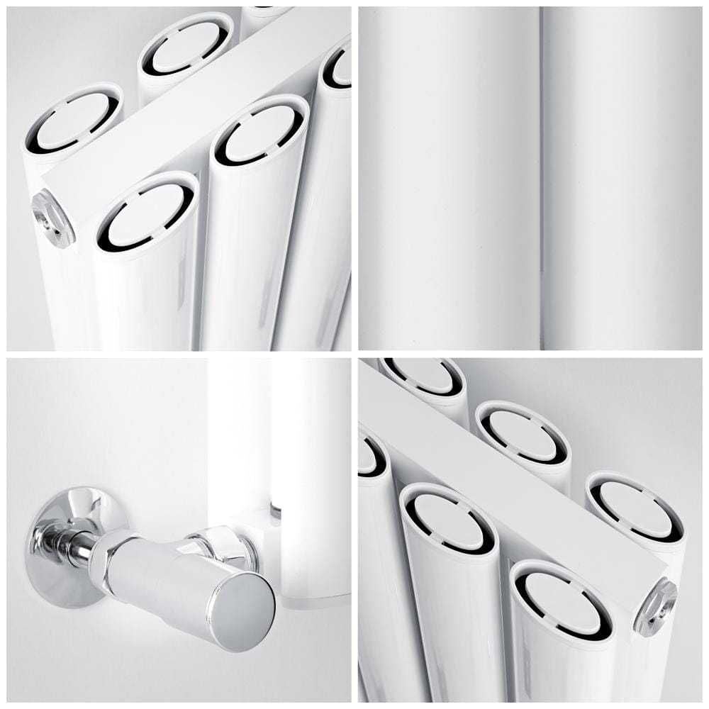 Hudson Reed Revive - Radiatore di Design in Alluminio Verticale (Pannello Doppio) 1800mm x 230mm - Bianco