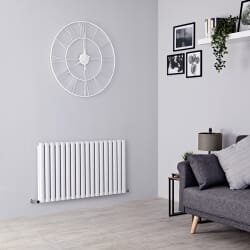 Radiatore di Design Orizzontale Doppio - Bianco - 600mm x 1070mm - Revive Air