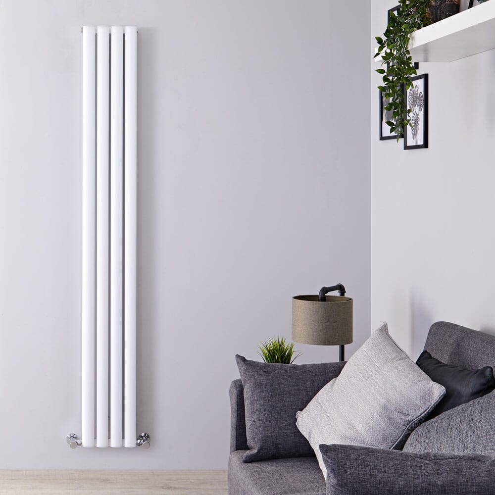 Radiatore di Design Verticale Doppio - Bianco - 1800mm x 230mm - Revive Air