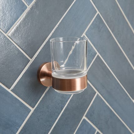 Bicchiere Porta Spazzolino Moderno - Bronzo Spazzolato - Amara