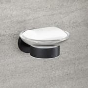 Portasapone con Supporto Murale da Parete Nero Opaco - Nox