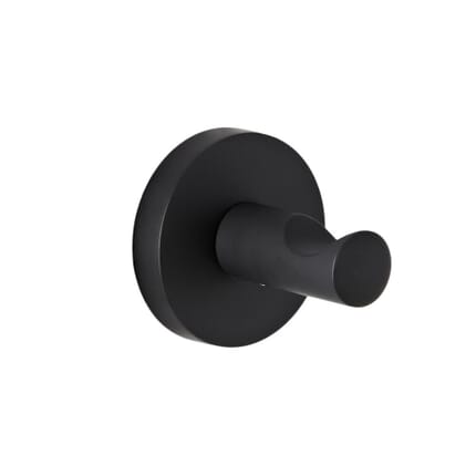 Appendino Bagno per Accappatoio, Asciugamani e Salviette Finitura Nera Opaca - Nox