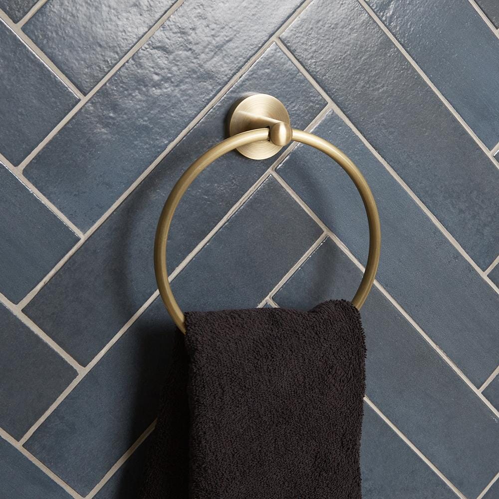 Porta Salviette ad Anello Moderno - Ottone Spazzolato - Alama