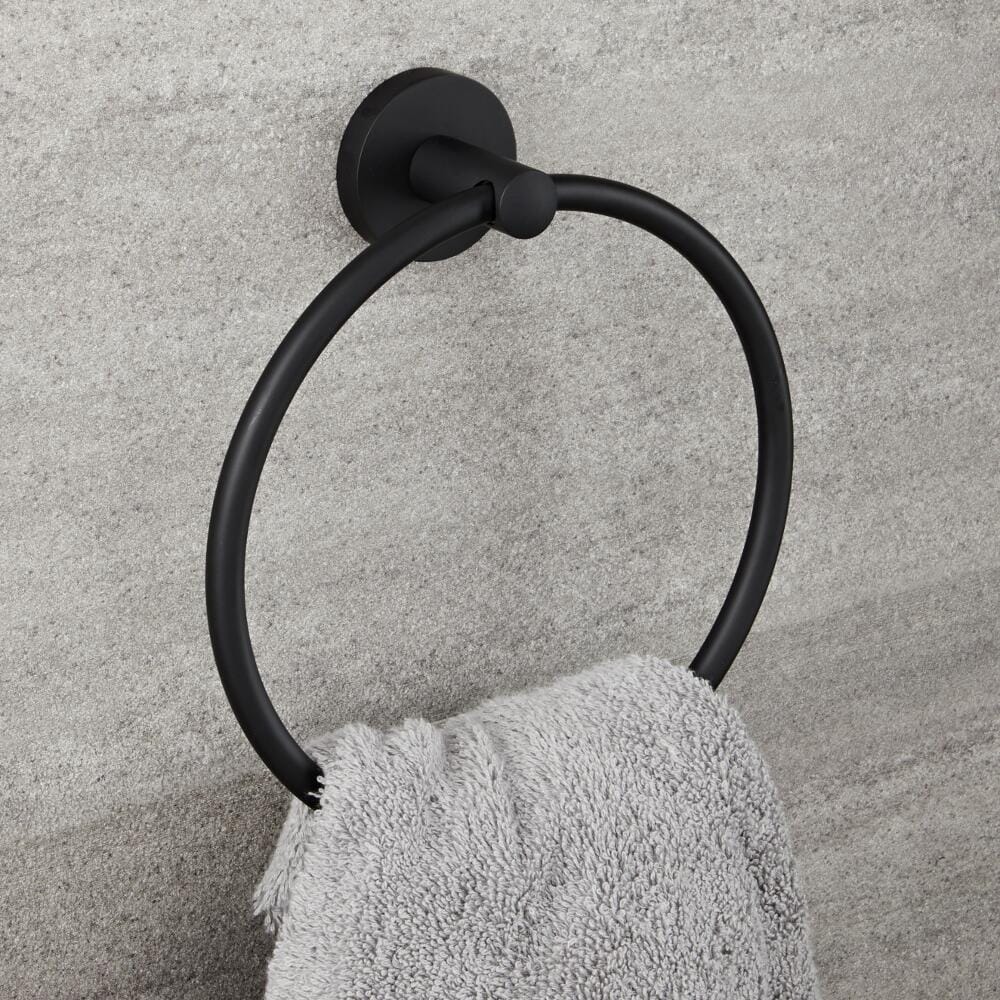 Porta Salviette ad Anello con Finitura Nera Opaca - Nox