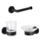Set Accessori Bagno Completo di 3 Pezzi Finitura Nera Opaca - Nox