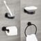 Set Accessori Bagno Completo di 4 Pezzi Finitura Nera Opaca - Nox