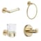 Set Moderno di 4 Accessori da Bagno - Oro Satinato - Ayanna