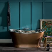 Vasca da Bagno a Doppia Estremità - Esterno in Rame Antico/Interno in Nichel - Scelta di Dimensioni - Sienna