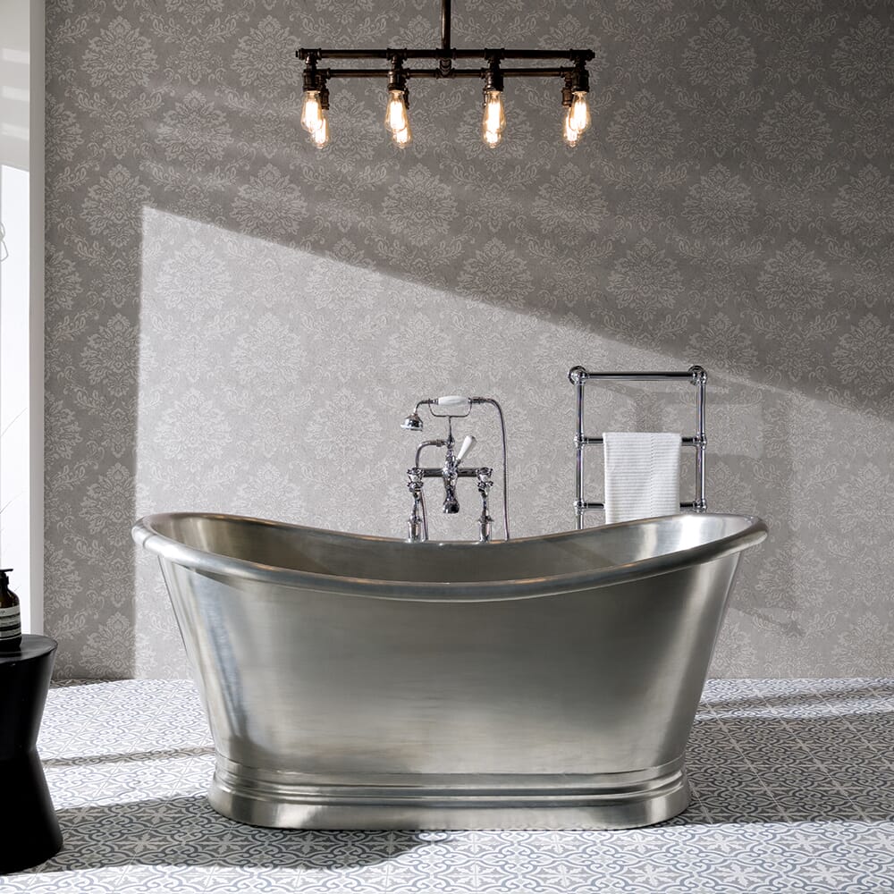 Vasca da Bagno a Doppia Estremità - Interno ed Esterno in Metallo - Scelta di Dimensioni - Sienna