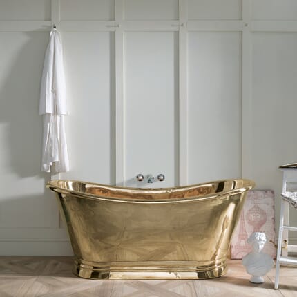 Vasca da Bagno a Doppia Estremità - Interno ed Esterno in Ottone - Scelta di Dimensioni - Sienna