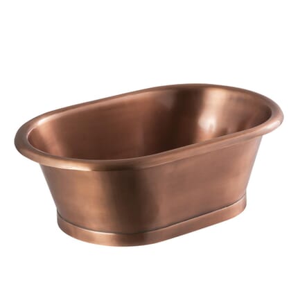 Lavabo da Appoggio in Rame in Stile Retrò - 530mm x 345mm x 180mm (Senza Fori per il Rubinetto) - Rame Antico