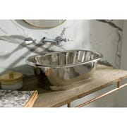 Lavabo da Appoggio in Rame in Stile Retrò - 530mm x 345mm x 180mm (Senza Fori per il Rubinetto) - Nichel