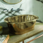 Lavabo da Appoggio in Rame in Stile Retrò - 530mm x 345mm x 180mm (Senza Fori per il Rubinetto) - Ottone