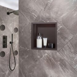 Nicchia Doccia a Muro per Bagno - 340mm - Quadrata con Mensola Portaoggetti - Scelta di Finiture