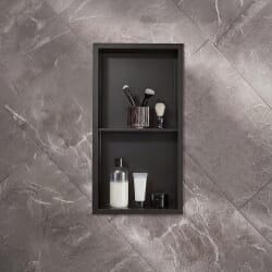 Nicchia Doccia a Muro per Bagno - 340mm x 640mm - Rettangolare con Mensola Portaoggetti - Scelta di Finiture