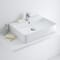 Lavabo Bagno da Appoggio in Ceramica Rettangolare 600mm x 420mm con Rubinetto Miscelatore - Exton