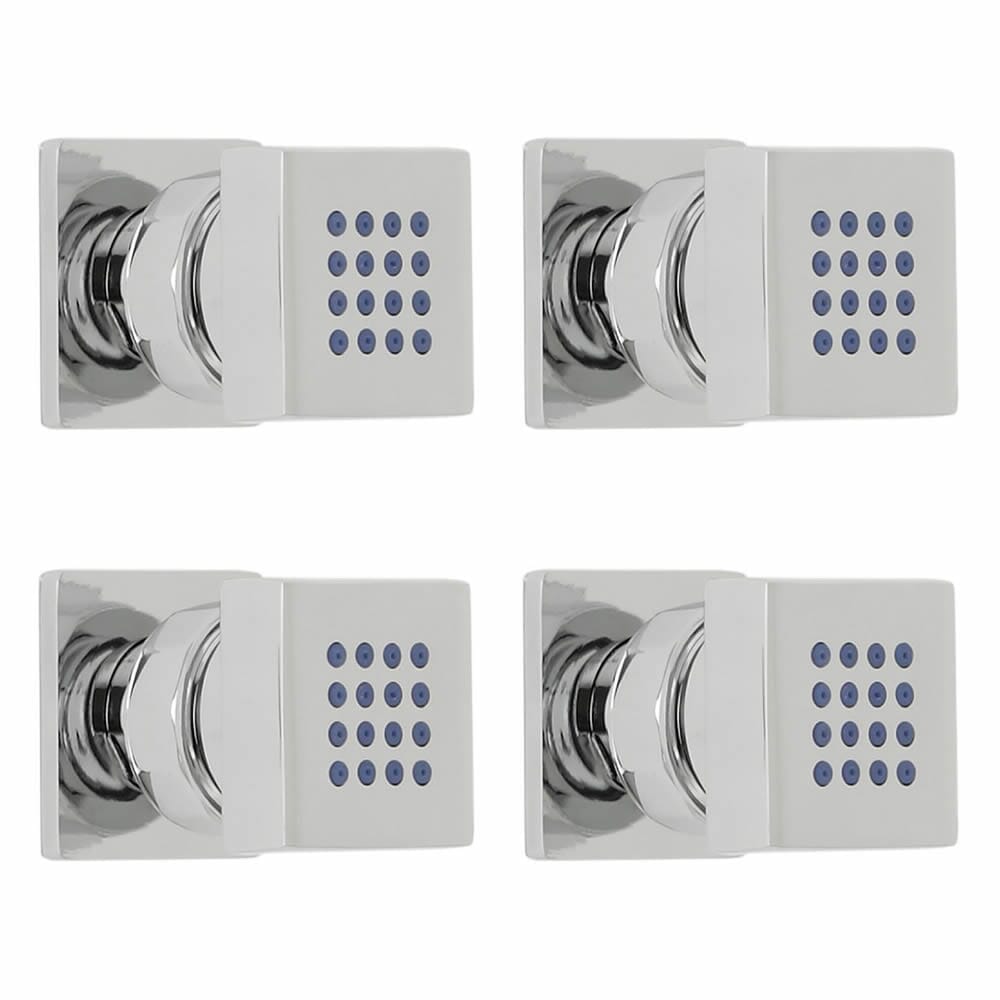 Sistema Doccia Termostatico con Soffione da Incasso e Idrogetti (2 Vie) - Cromato - Kubix