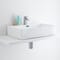 Lavabo Bagno da Appoggio Rettangolare in Ceramica 605x430mm con Mini Rubinetto Miscelatore