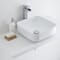 Lavabo Bagno da Appoggio Quadrato in Ceramica 400mm x 400mm con Rubinetto Monoforo - Milton