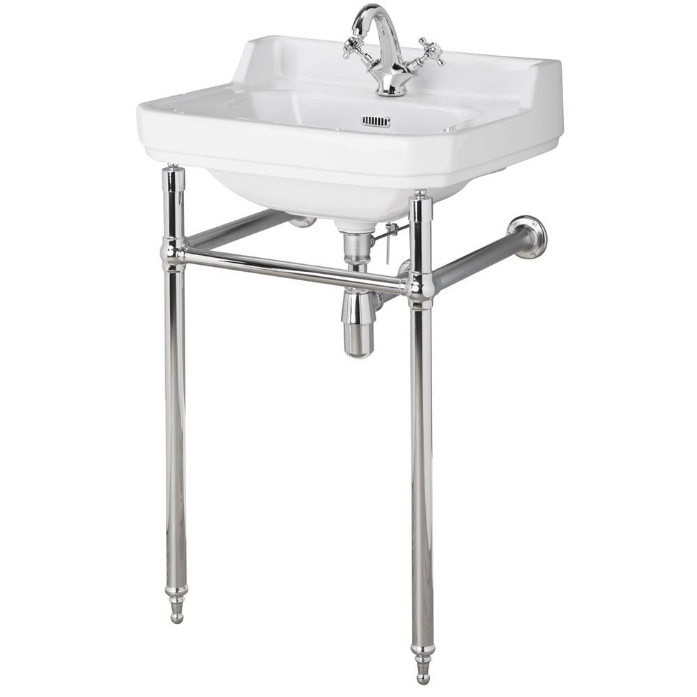 Set Bagno Tradizionale Completo di Box Doccia Angolare, Sanitario Monoblocco e Consolle con Lavabo con Struttura - Richmond