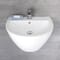 Lavabo Sospeso Moderno Monoforo 530mm x 440mm Ceramica Bianca - Ashbury