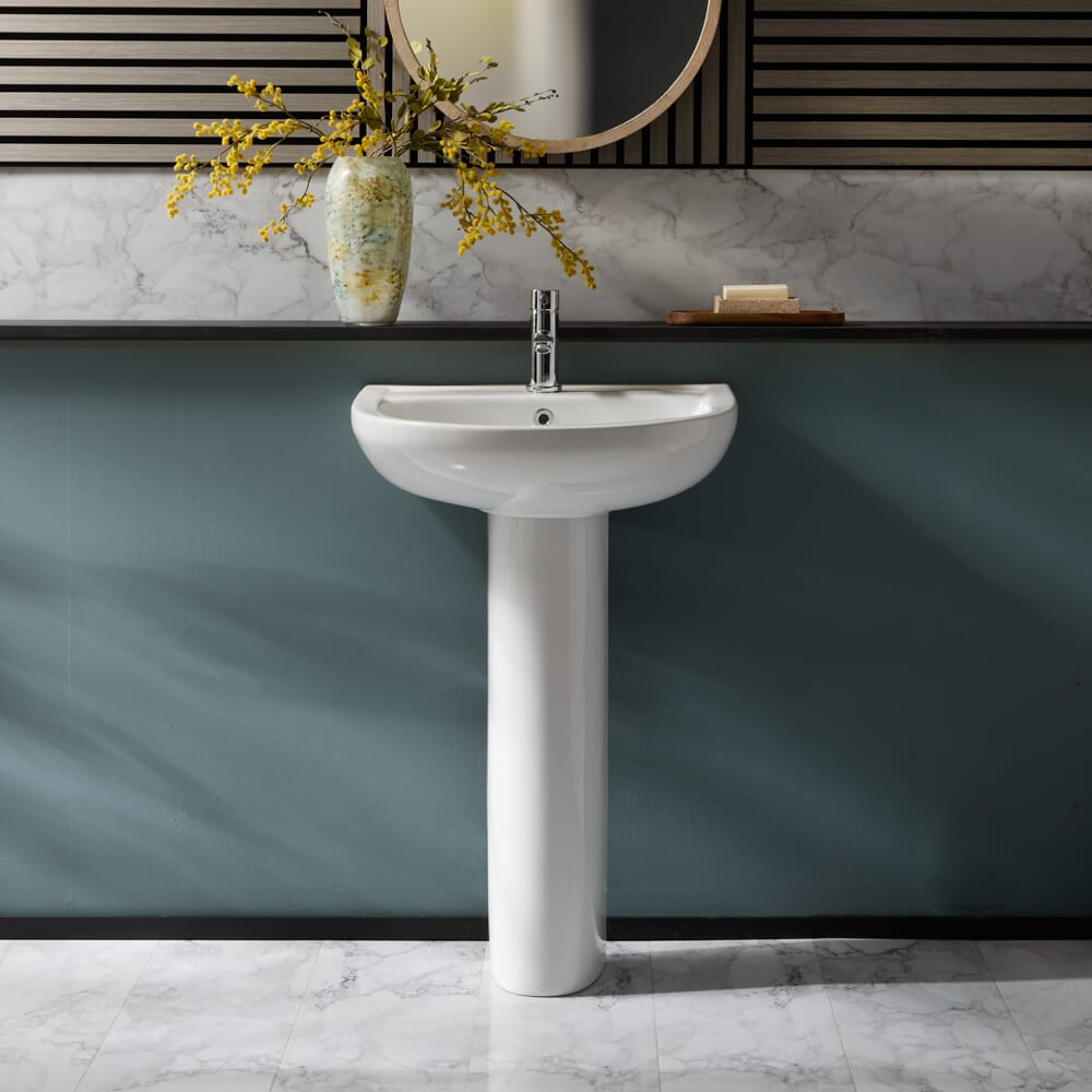 Lavabo Moderno su Colonna da 540mm- (1 foro per la Rubinetteria) - Alma