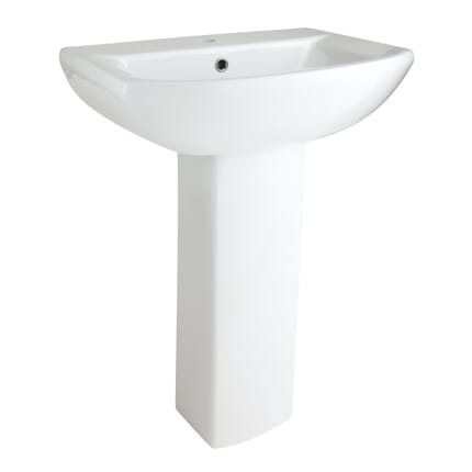 Lavabo su Colonna Moderno da 600mm - (1 foro per Rubinetteria) - Halwell