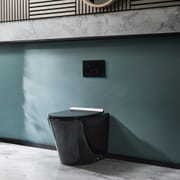 Sanitario Bagno WC Ovale con Sedile Soft Close - Nero  - Nox