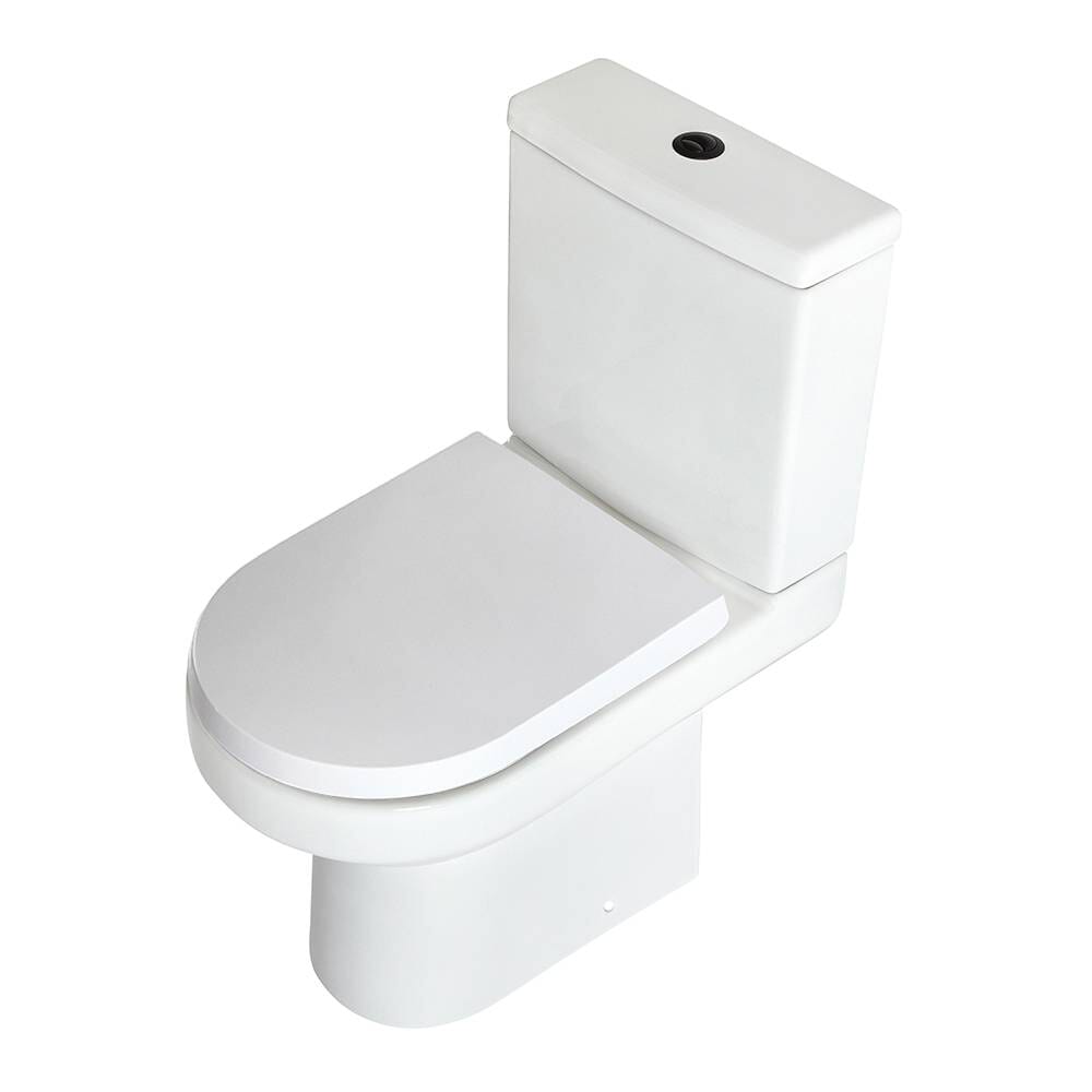 Sanitario WC Moderno Monoblocco con Sedile Soft Close e Pulsante di Scarico  Nero - Milton