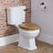 Sedile WC Tradizionale Color Rovere con Chiusura Rallentata con Cerniere Nere - Richmond