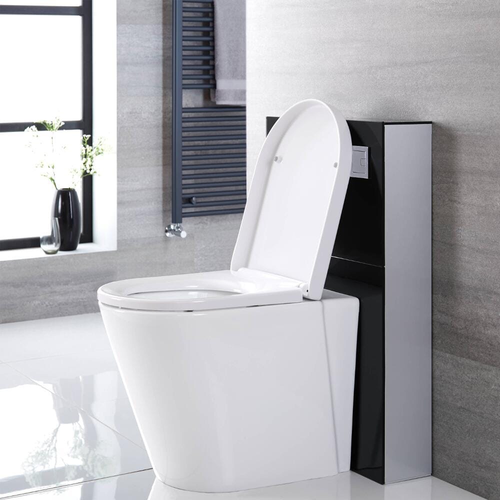Kit per Fissaggio di Sanitari Filo Parete (Esclude Vaso) Nero 500mm - Saru