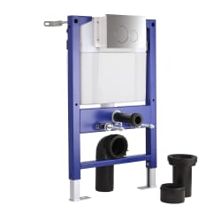 Telaio di Fissaggio per Sanitario WC Sospeso Corto con Cassetta a Scomparsa - Scelta della Placca di Comando WC