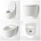 Sanitario Bagno WC Ovale Sospeso Rimless 340x380x570mm con Sedile Copri WC Soft Close  - Kenton
