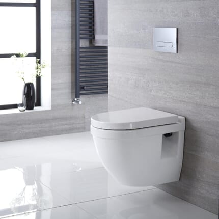 Sanitario Bagno WC Quadrato Sospeso 400x360x515mm con Sedile Copri WC Soft Close - Belstone
