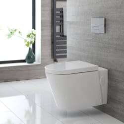 Sanitario Bagno WC Ovale Sospeso 340x350x560mm con Sedile Copri WC Soft Close - Alswear