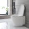 Sanitario Bagno WC Ovale Sospeso 340x350x560mm con Sedile Copri WC Soft Close - Exton