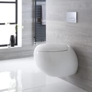 Sanitario Bagno WC Ovale Sospeso 405x340x575mm con Sedile Copri WC Soft Close -  Langtree
